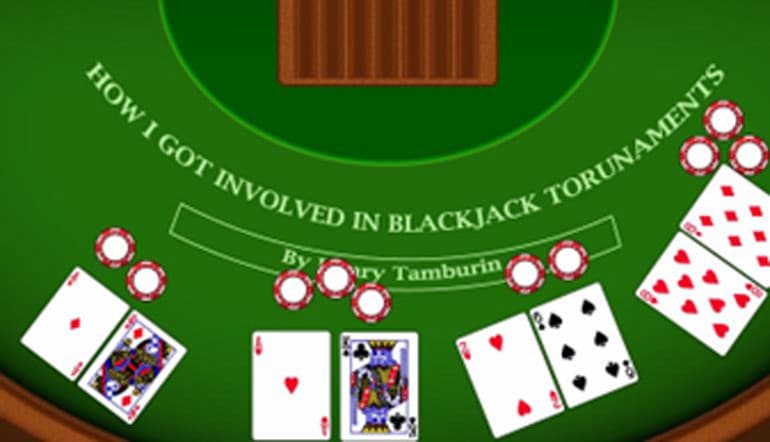 Il tavolo di un torneo di blackjack