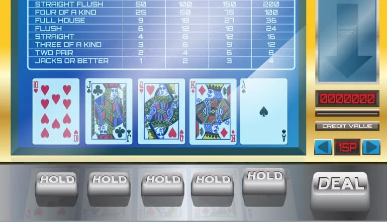 La grafica di un video poker di 888casino