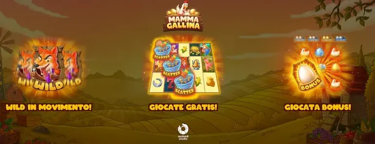 La pagina di accesso della slot Mamma Gallina